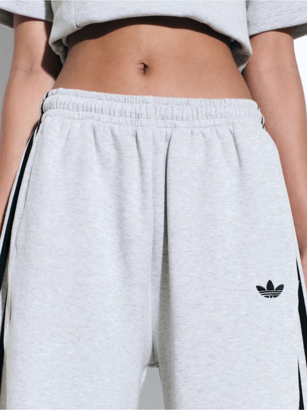 adidas x asos Light Gray Sweatpants with Black 3-Stripes - Picture 2 of 6